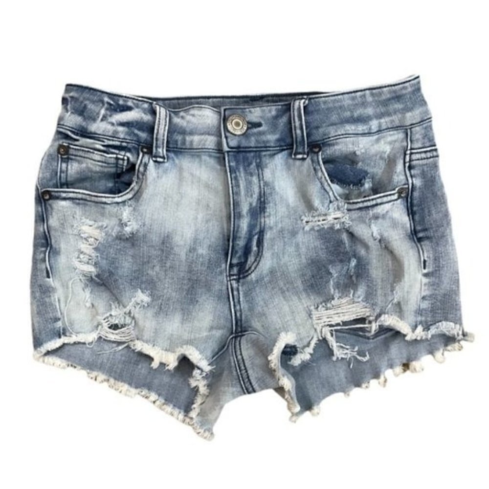 American Eagle Outfitters 360 Super Stretch Hi-Rise Shortie Jean Shorts size 0